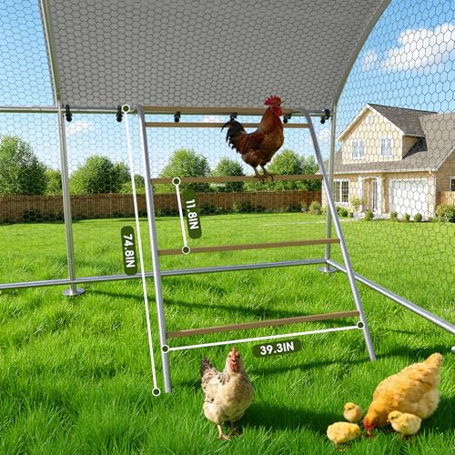 23.2x9.8 FT Extra Large Metal Chicken Coop, Walk-in Poultry Run Pen | Waterproof Cover, Reinforced Metal Structure, Walk-in Chicken Run, Outdoor Poultry Cage for Ducks Hens Rabbits - size: 236.0"L x 118.0"W x 78.0"H