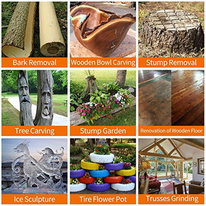 Upgraded Tungsten Carbide Wood Carving Disc Grinding Wheel, Angle Grinder Polishing Pad Wood Sanding Shaping Cutting Discs, Stump Grinder Wood Carving Tools for Angle Grinder Attachments