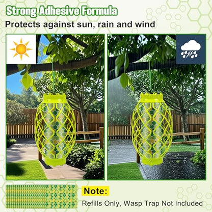 Qualirey 20 Pack Wasp Trap Refills, Fits Most Wasp Sticky Trap, 12" x 8.6"