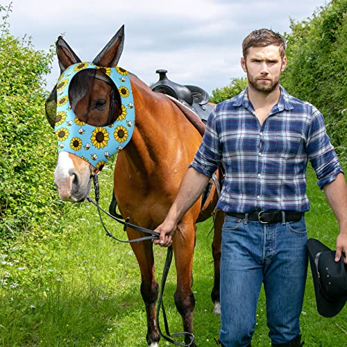 Qualirey 12 Pieces Horse Fly Mask Bulk, Large, Flower Patterns - color: Flower Patterns, size: Large