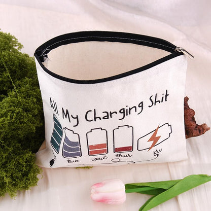 ShiQiao Spl Charging Travel Makeup Bags for Women Charger Cosmetic Bags Electronics Bag Organizer Toiletry Pouch for Women Birthday Christmas Gifts for Girls Charging Cable Organiser Pouches Bag - style: All My Charging