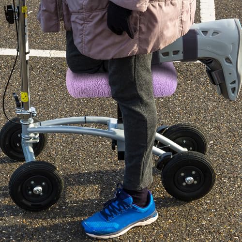 Breling Knee Scooter Pad Cover Faux Sheepskin Scooter Seat Cushion Memory Foam Knee Scooter Cushion Soft Plush Walker Seat Cover Universal for Comfort During Injury(Purple) - color: Purple