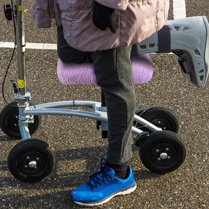 Breling Knee Scooter Pad Cover Faux Sheepskin Scooter Seat Cushion Memory Foam Knee Scooter Cushion Soft Plush Walker Seat Cover Universal for Comfort During Injury(Purple) - color: Purple