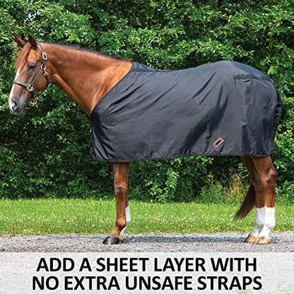 Schneiders Dura-Nylon V-Free Horse Sheet Liner | Enhances Horse Comfort | Boosts Coat Shine | Prevents Rubbing | Easy to Add | Contour Fit for Stable Use - size: 76