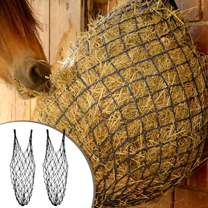 Quixleen 2PCS Hay Nets for Horses,Slow Feed Hay Bag for Horses Goat Sheep | ﻿ 39.37" Long Hanging Hay Net Feeder for Horses,Slow Feed Hays Net Large Capacity for Horse Feeder Full Day,Heavy Duty