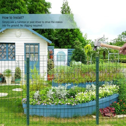 Metal Fence Posts 6 FT, Heavy Duty U-Post Garden Stakes(Splicing), 10 Pack - size: 6 Feet