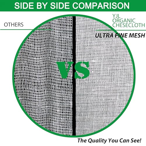 YJL Organic Cheese Cloth Unbleached Cotton for Straining Extra Fine 6 Yards