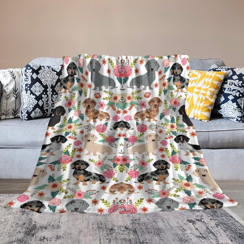 Dachshund Dog Fleece Throw Blanket for Couch Adults Teens 40" X 50" - color: Dachshund, size: 40x50 inch