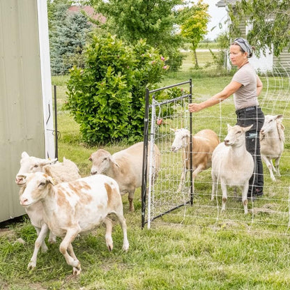 Premier 1 EasyGate – Rigid Electric Fence Walk-Through Gate, 37" x 50" | Electrifiable. Lift top bar to open – no need to turn off energizer. Hinged support post. SS clips for connectivity.