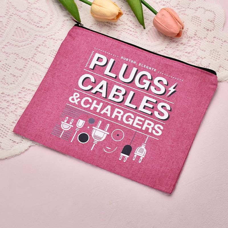 ShiQiao Spl Charging Cable Organizer Pouch for Travel Accessories Bag for Charging Cable Portable Organizer Bag Travel Toiletry Makeup Cosmetic Bags for Daughter Friend Christmas Birthday Gifts - style: Plugs Cables Charger
