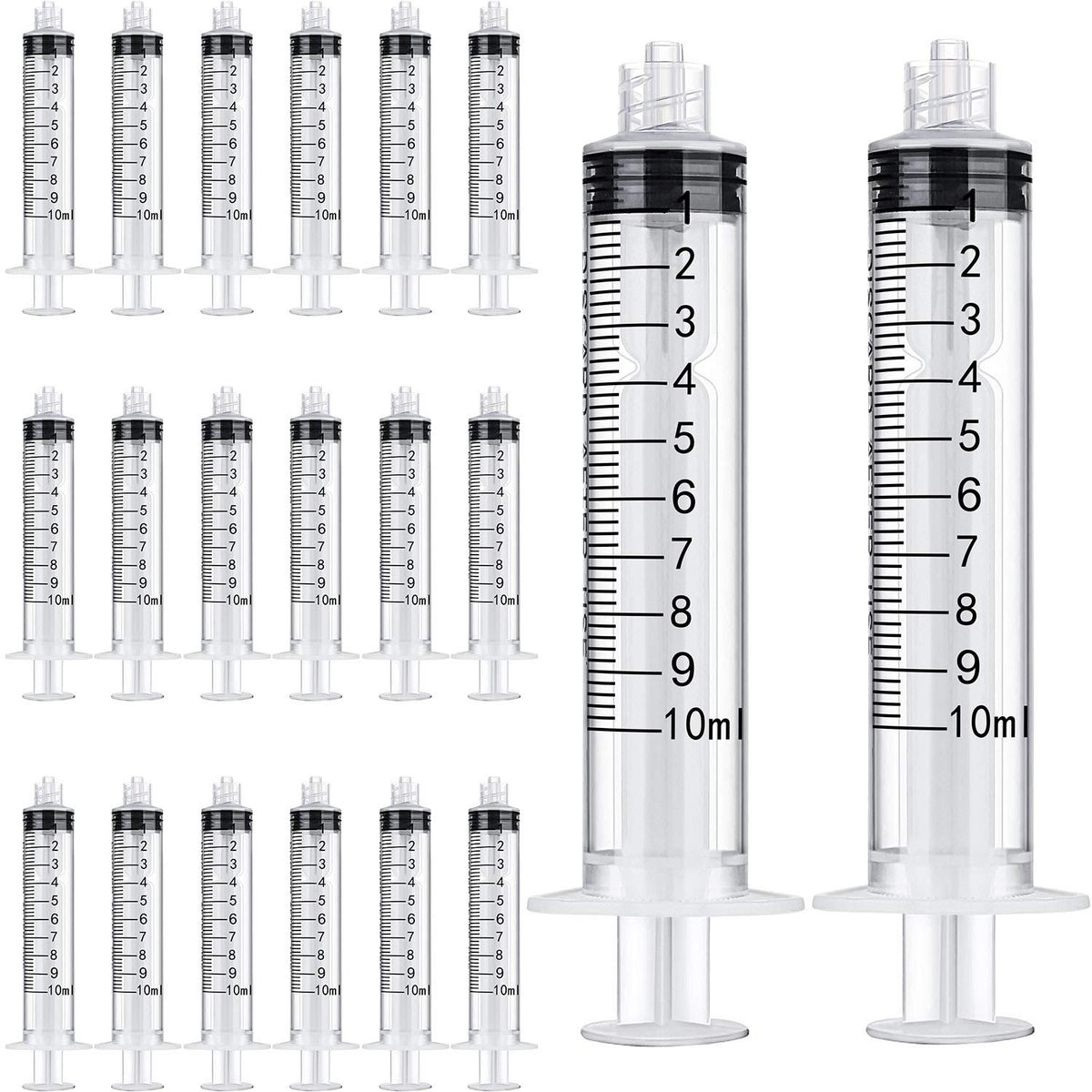 TecUnite 10 ml 20 Pack Plastic Syringes Without Needle for Liquid and Craft - size: 10 ML