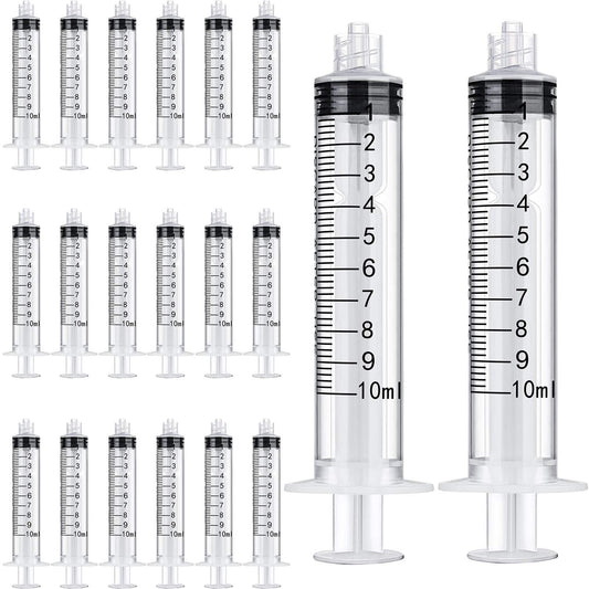 TecUnite 10 ml 20 Pack Plastic Syringes Without Needle for Liquid and Craft - size: 10 ML