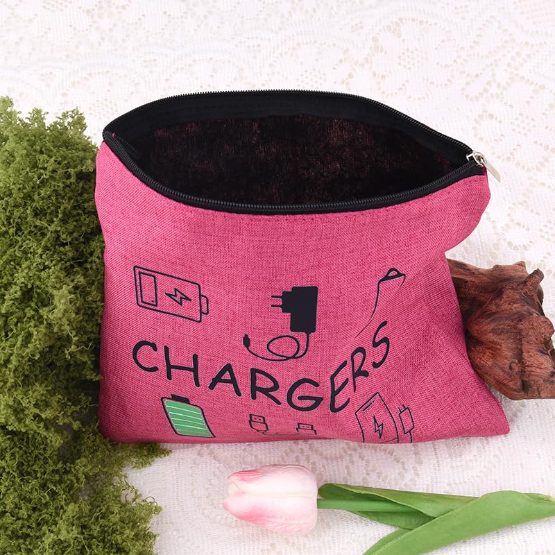 ShiQiao Spl Chargers Cables Storage Bag Travel Cable Storage Organizer Bag Chargers Makeup Cosmetic Bag Pouch Electronic Charging Organizer for Women Birthday Christmas Gift for Daughter Friend - style: Pink Charger