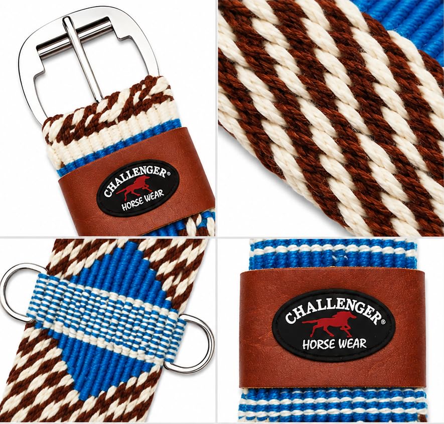 CHALLENGER Horse Horse Western 21 Strand Double Weave Two-Tone Mohair Roper Cinch 97RT15 - size: 36"