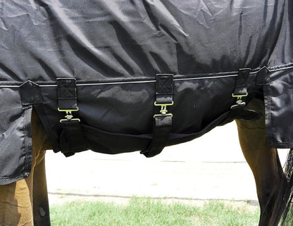 Jeffers Equine Supreme Plus Horse Turnout Blanket, Black, 69" – Medium Weight 1680D Waterproof, 240g Insulation, Safe, Breathable, Weather Protection - Adjustable Surcingle Straps, Reflective Trim - size: 69 in