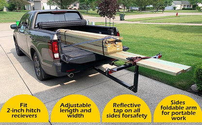MaxxHaul 70229 Pick-Up Truck Bed Extender - 350 lb Capacity For Ladder, Rack, Canoe, Kayak, Long Pipes and Lumber , Black, 53.2 x 17.2 x 2.5 inches - size: 53.2 x 17.2 x 2.5 inches