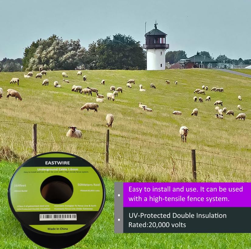 1.6mm 328ft Electric Fence Double Insulated Wire Underground - size: 100meters/328ft, style: 1.6mm