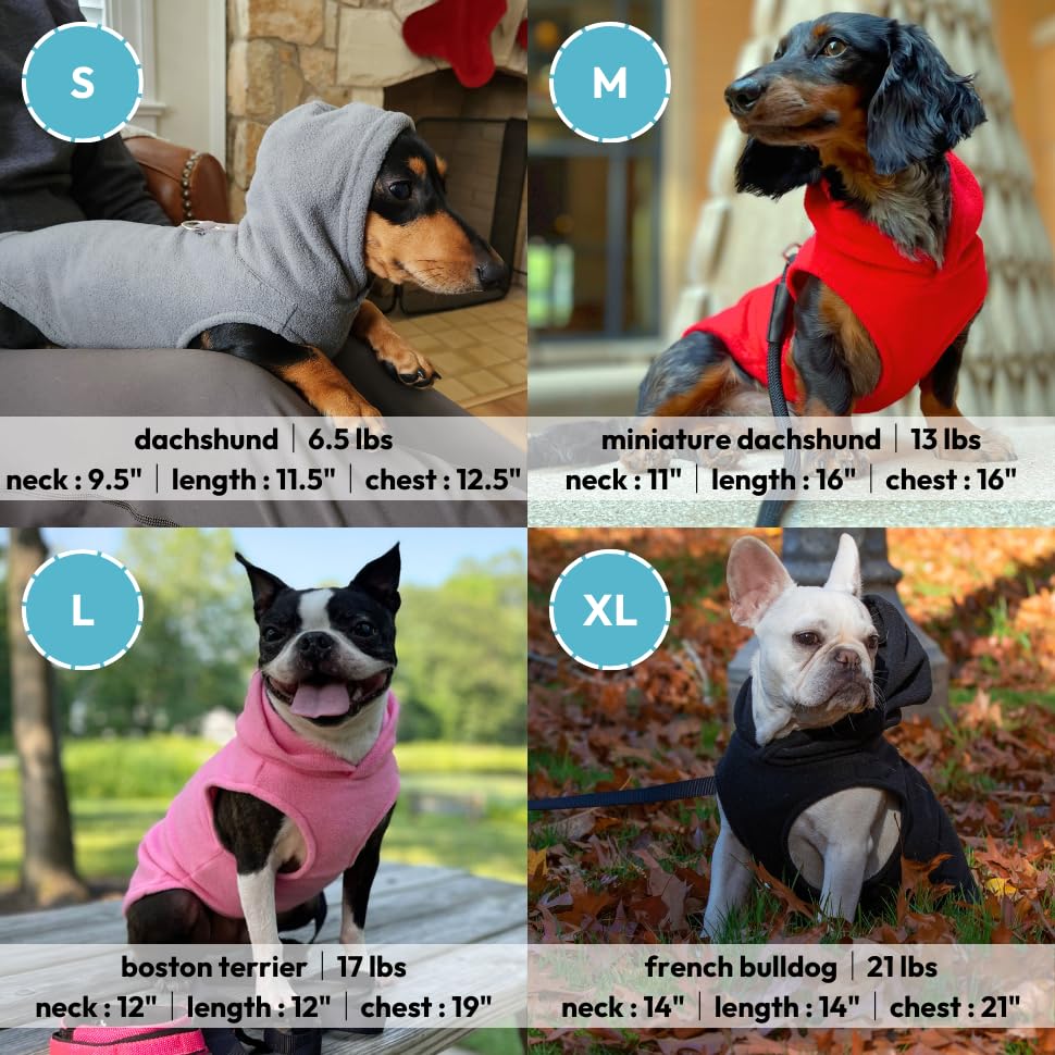 Gooby Fleece Vest Hoodie Dog Sweater - color: Blue, size: Medium (Around 11-lb)