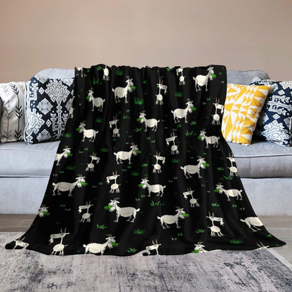 Goat Fleece Throw Blanket for Couch Adults Teens 50" X 60" - color: Goat, size: 50x60 inch