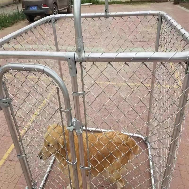 1-3/8" x 1-3/8" Kennel Gate Latch, Chain Link Dog Kennel Latch, for 1-3/8" Kennel Gate Frame & 1-3/8" Kennel Panel Frame, U-Bolt & Nuts Included, Galvanized Steel (1 Pack)