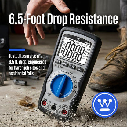 Westinghouse 600V True RMS Auto-Ranging Digital Multimeter, AC/DC Voltmeter & 10A Current, Continuity, Frequency, Temperature, Diode, Ohm, Resistance, Capacitor Tester, Large Screen - style: 600V Large Screen
