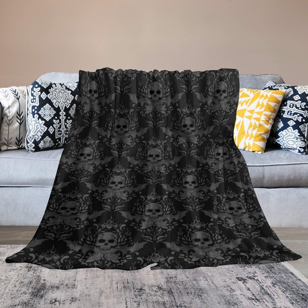 Gothic Skull Fleece Throw Blanket for Couch Adults Teens 40" X 50" - color: Gothic Skull, size: 40x50 inch