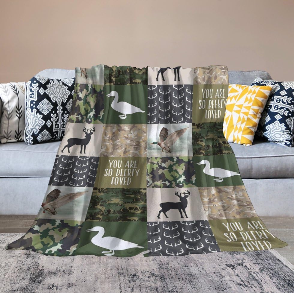 Hunting Blanket - Flannel Throw Blanket, 40"x50", Camouflage, Comfort Plus, Adults, All Seasons - color: Hunting D1, size: 40"x50"