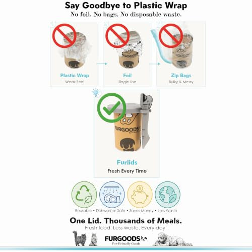 FURLIDS 4-Pack NEW PREMIUM SEAL | Dog Food Can Lids & Cat Food Can Lid Set with Spatula – Silicone Pet Food Cans Covers, Airtight & Reusable – Universal Fit, Dishwasher Safe - color: Furlids PREMIUM SEAL 4 Pack Multicolor