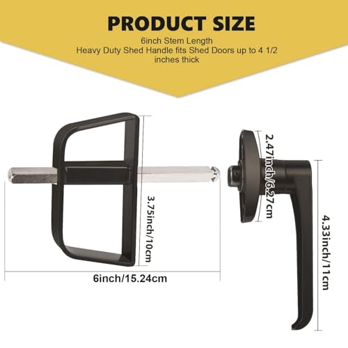 6" L-Handle Lock kit-Hurrikom Shed Door Latch with 5 Keys, 6" Stem Shed T-Handle Lock Kit for Sheds Doors, Playhouses, Chicken Coops,Camper, RV, Garage Door(Black) - size: 6.0 inch-L