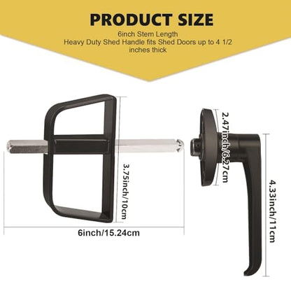 6" L-Handle Lock kit-Hurrikom Shed Door Latch with 5 Keys, 6" Stem Shed T-Handle Lock Kit for Sheds Doors, Playhouses, Chicken Coops,Camper, RV, Garage Door(Black) - size: 6.0 inch-L